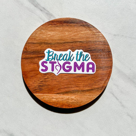 Break the stigma sticker, water resistant sticker, NEDA sticker, mental health gift, ED recovery, mental health laptop sticker, therapy gift