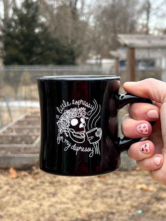 A little espressy for my depressy coffee cup, coffee mug