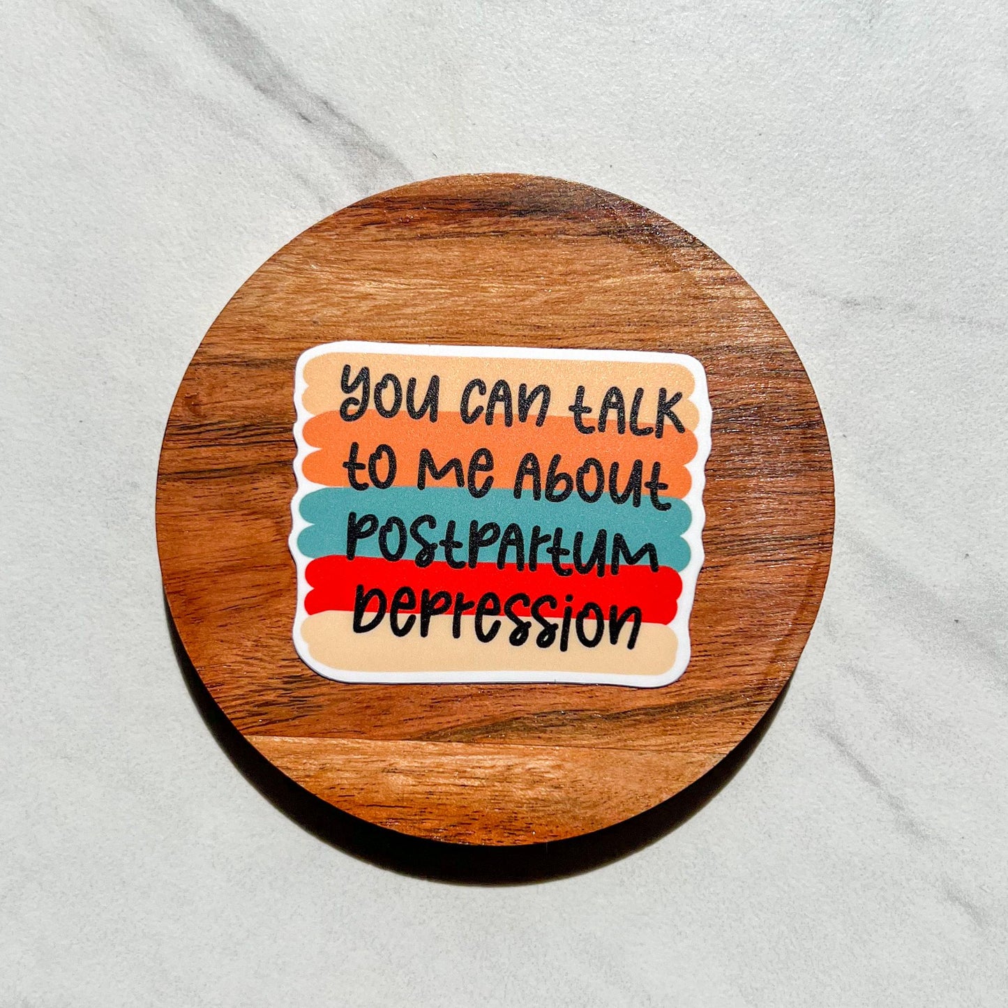 You can talk to me about postpartum depression sticker, water resistant sticker, mental health, boho sticker, PPD sticker, gift for mom