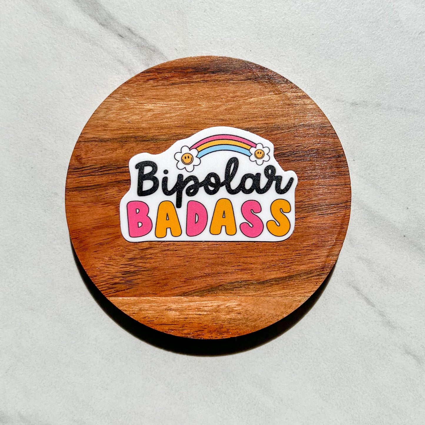 Bipolar badass sticker, mental health sticker, Bipolar sticker, therapist sticker, social worker sticker, mood disorder, bipolar decal