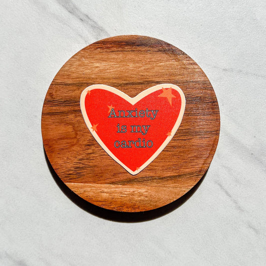 Anxiety is my cardio sticker, water resistant sticker, mental health, boho sticker, mental health sticker, gift for girlfriend, gift