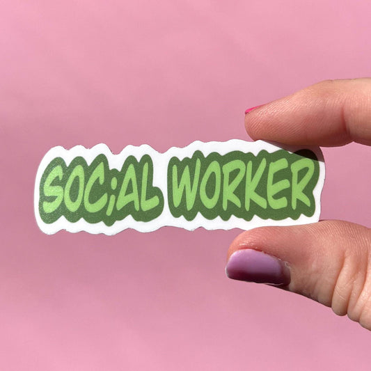 Therap;st sticker Soca;l Worker sticker, therapy sticker, mental health sticker, gift for therapist, mental health advocate, semicolon