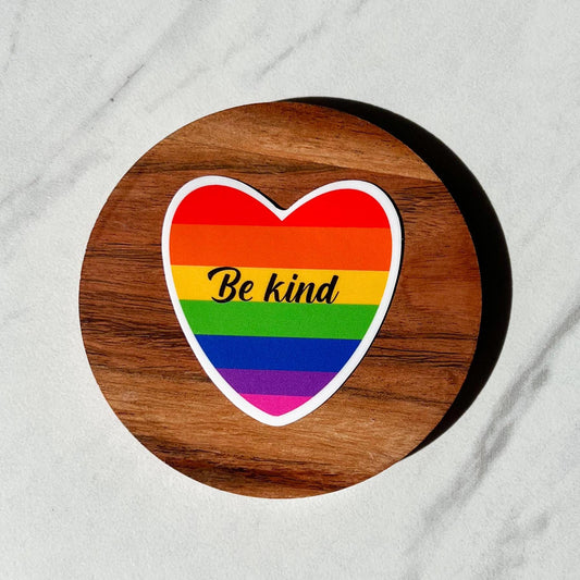 Be Kind sticker, mental health sticker, stocking stuffer, mental health gift, self love sticker, rainbow sticker, be kind rainbow sticker