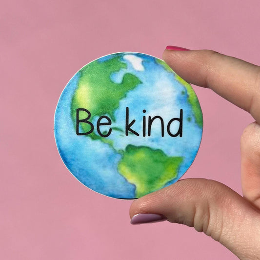 Be Kind sticker, be kind world sticker, be kind tie dye sticker, kids sticker, water bottle sticker for kids, dishwasher safe sticker