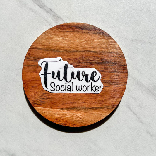 Future social worker sticker, water resistant sticker, mental health, boho sticker, water bottle sticker, social worker gift, mental health