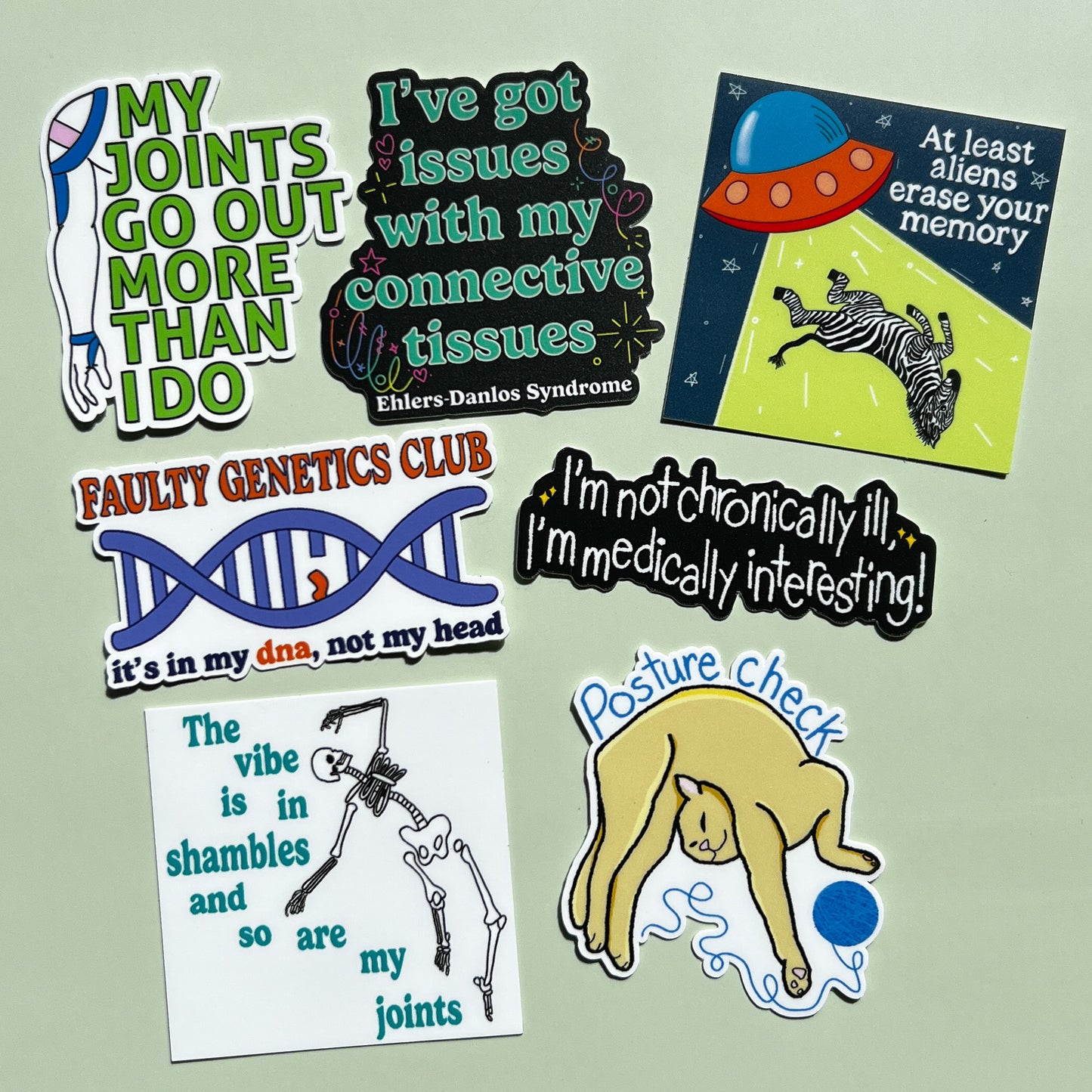 Posture check sticker, hyper mobility decal, ehlers-danlos syndrome sticker