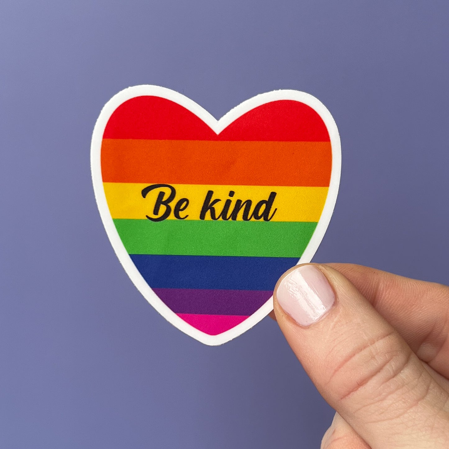 Be Kind sticker, mental health sticker, stocking stuffer, mental health gift, self love sticker, rainbow sticker, be kind rainbow sticker