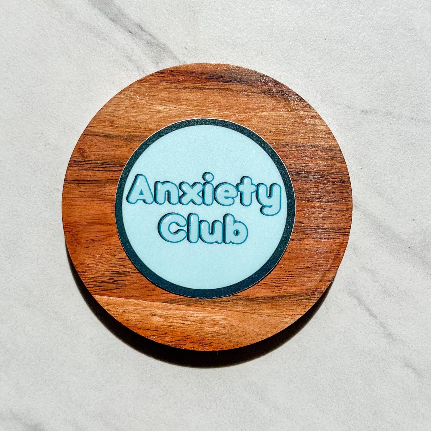 Anxiety club sticker, water resistant sticker, mental health, boho sticker, laptop sticker, water bottle sticker, gift idea, sticker