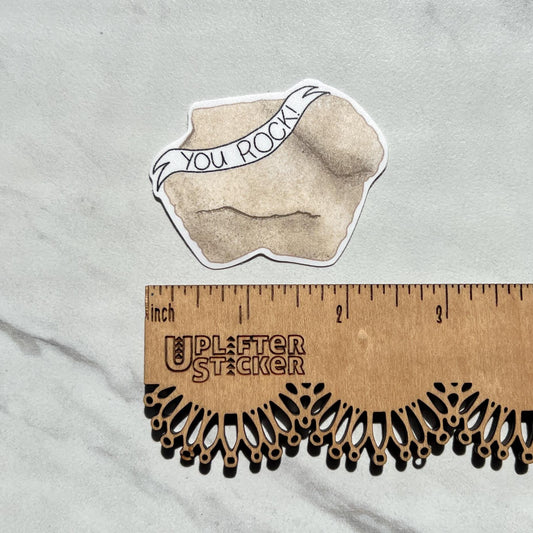 You rock sticker, waterproof sticker, anxiety sticker, therapy sticker, therapist sticker, school sticker, limestone sticker, Chromebook