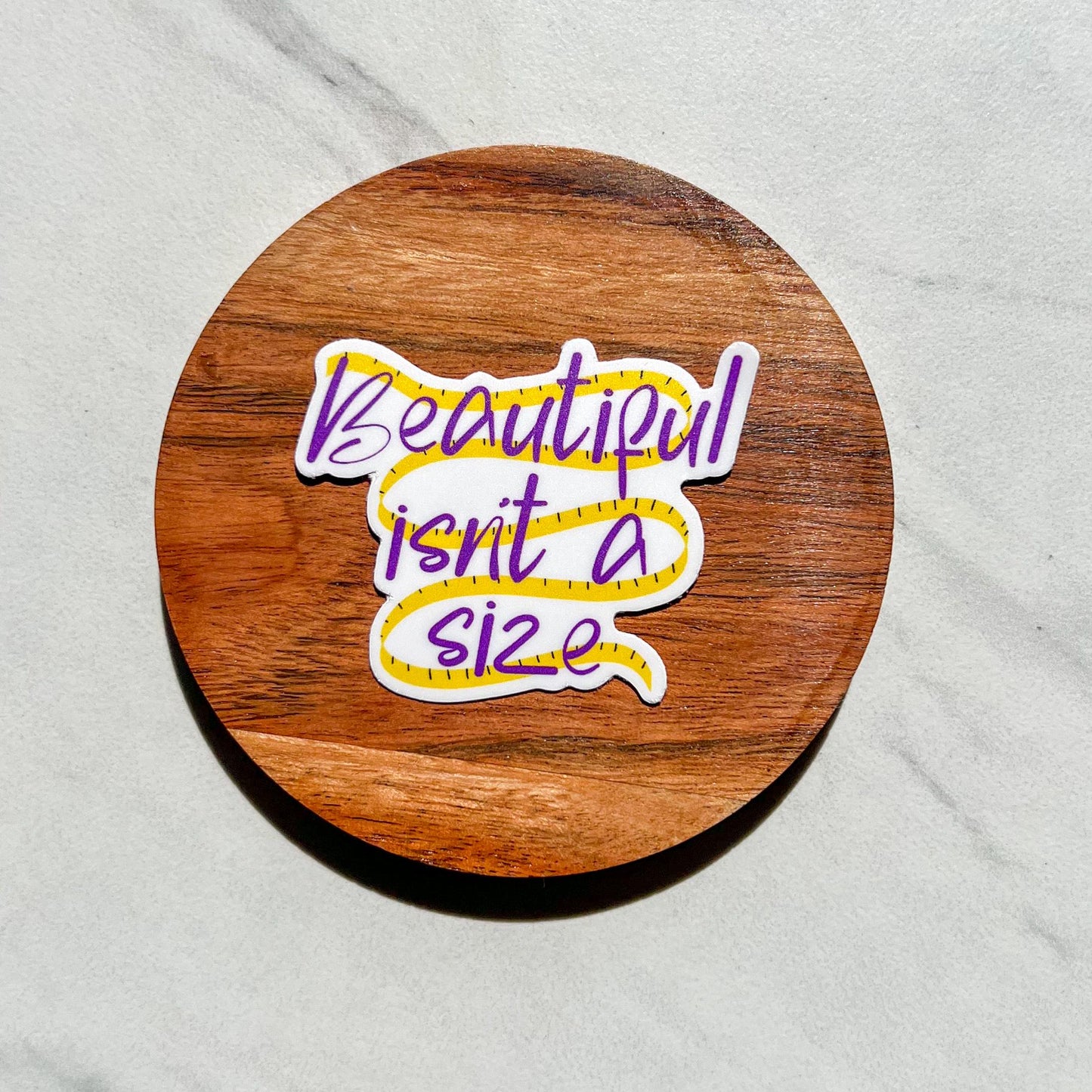 Beautiful isn’t a size sticker, positive affirmation, eating disorder recovery, mental health sticker, body positive sticker, NEDA sticker