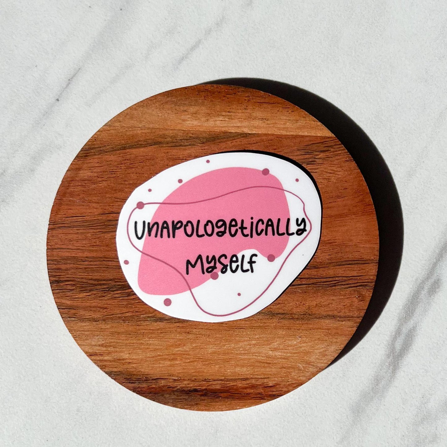 Unapologetically myself sticker, water resistant sticker, laptop sticker, water bottle sticker, mental health sticker, gift idea for badass