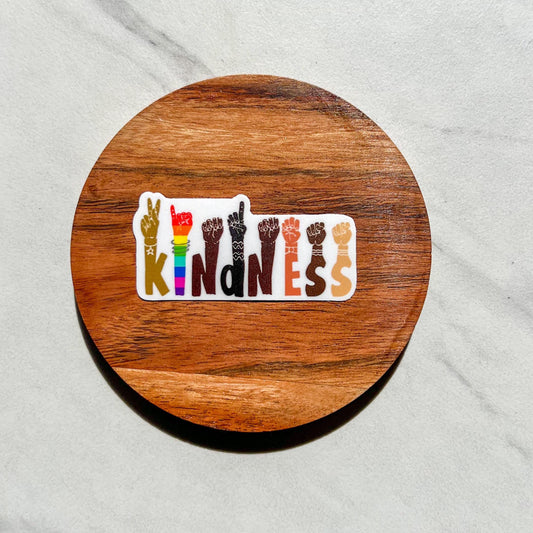 Kindness sticker, ASL sticker, ASL kindness sticker, inclusive sticker, sign language sticker