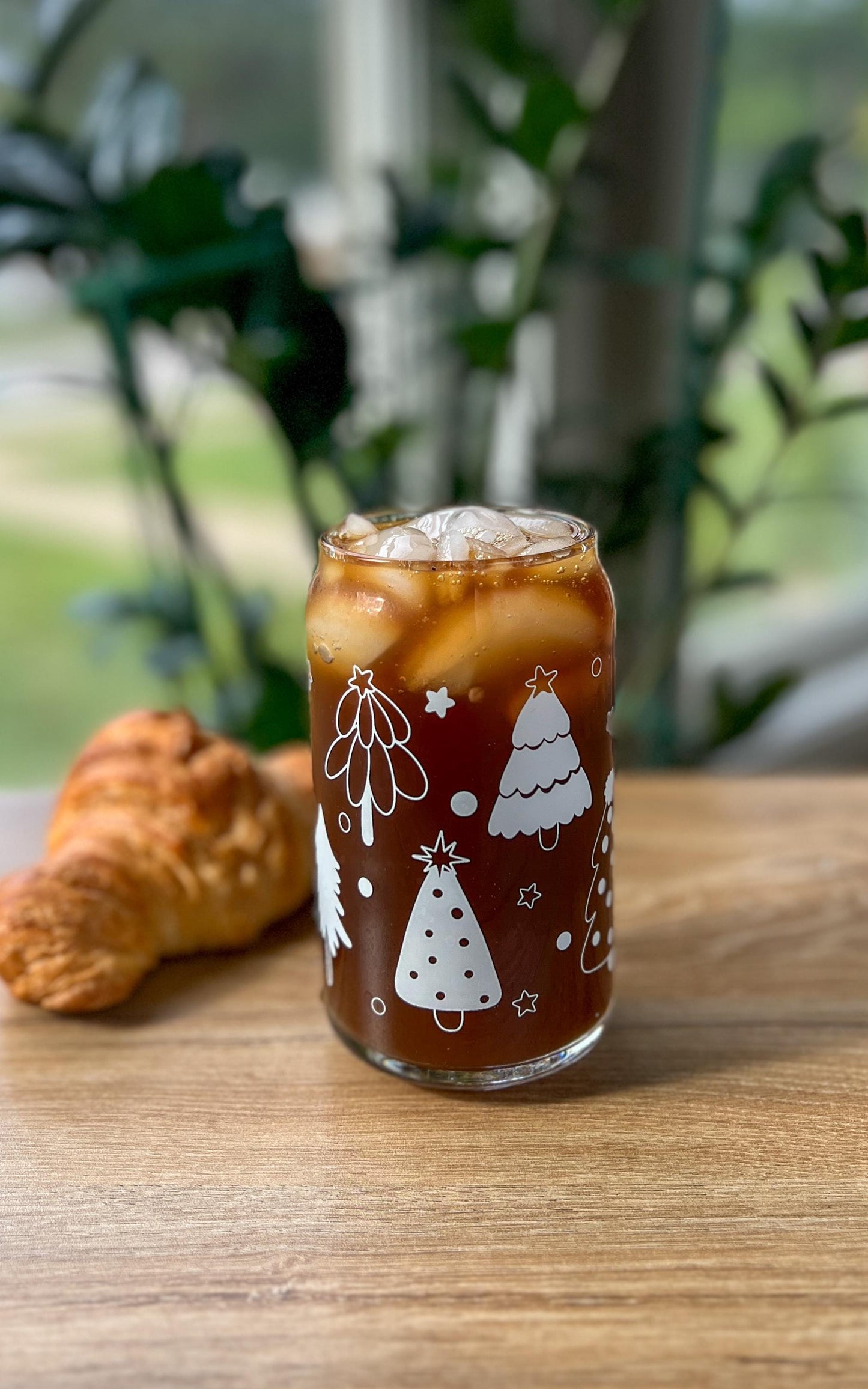 Dishwasher safe Christmas tree cup, therapy cup, mental health cup, gift for therapist, iced coffee cup, glass can, Tree cup