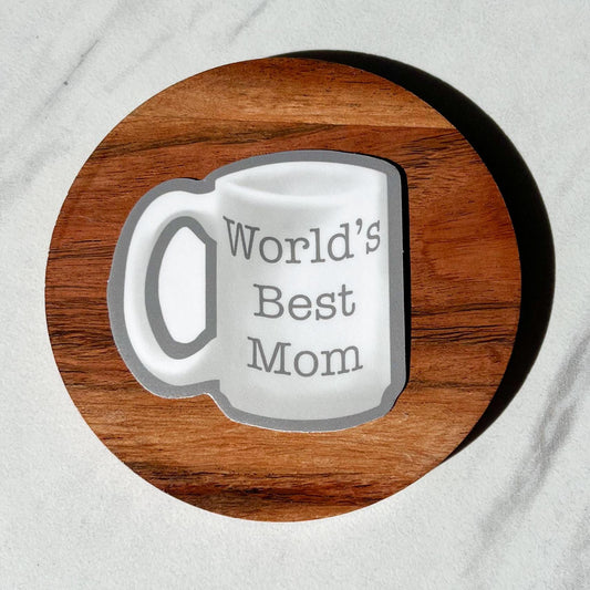 World's best mom sticker, worlds best mom sticker, gift for mom, gift for her, the office sticker, mom to be gift, coffee cup sticker