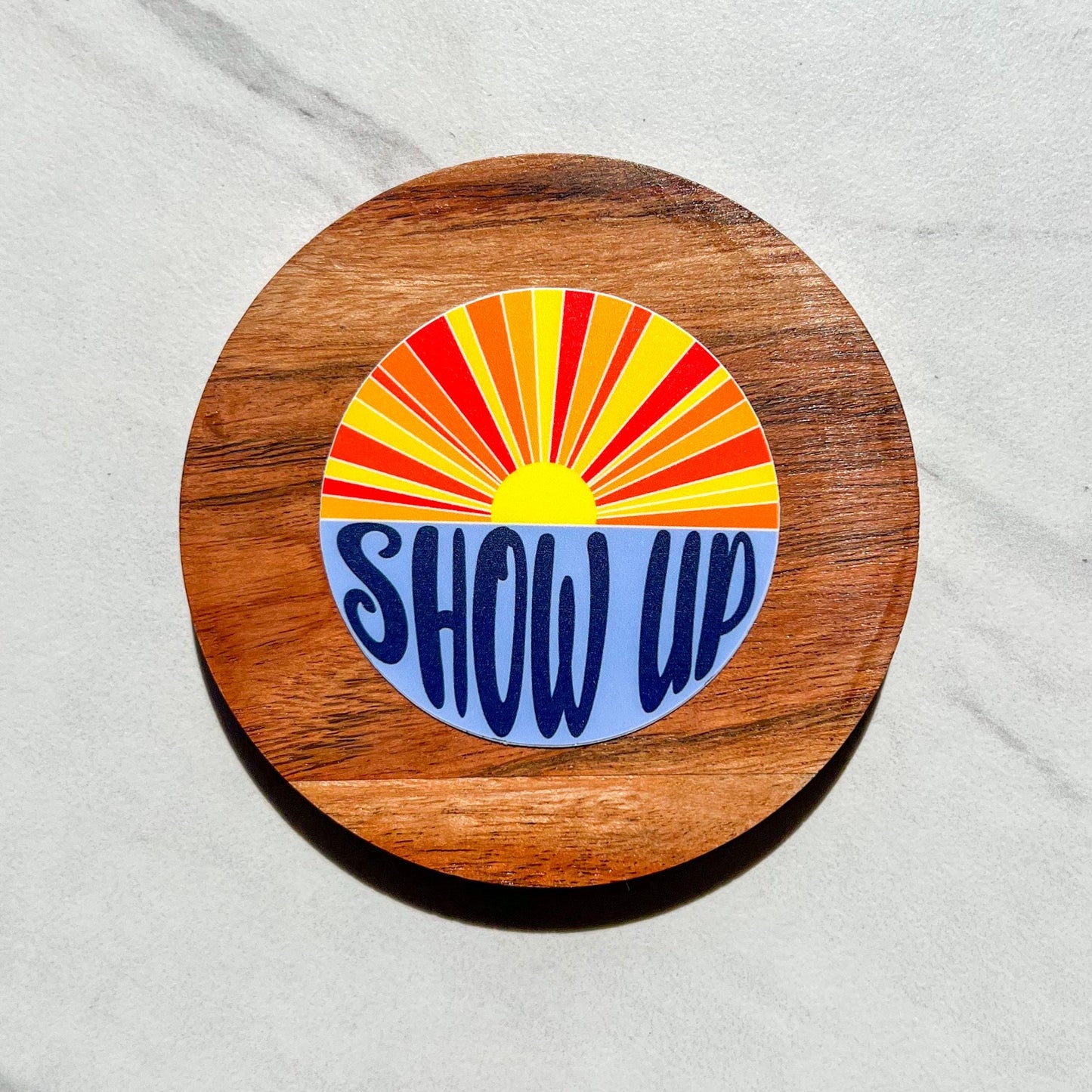 Show up sticker, motivational stickers, be kind, stay awkward, be brave, let go, mental health stickers, mental health gift, sunset sticker