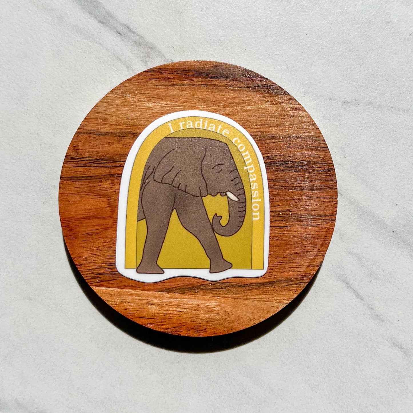 I radiate compassion sticker, therapy sticker, mental health sticker, gift for therapist, feminist sticker, elephant sticker, affirmations