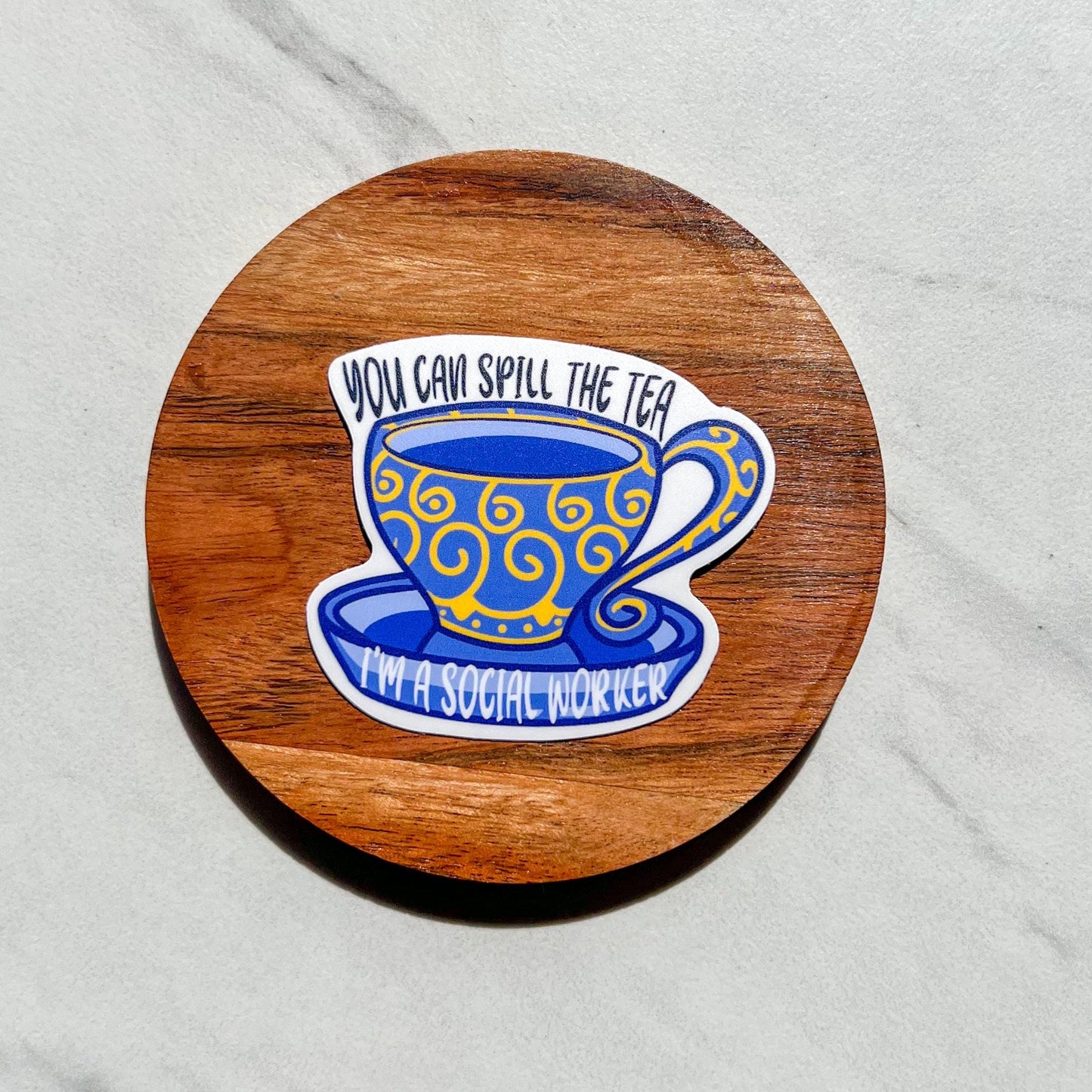 Spill the tea sticker, motivational stickers, social worker sticker, mental health stickers, mental health gift, social worker gift