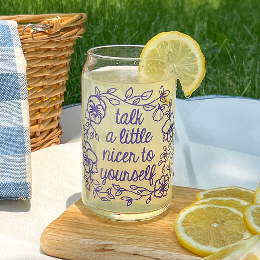 Dishwasher safe Talk a little nicer to yourself cup, therapy cup, mental health cup, gift for therapist,  affirmations, affirmation