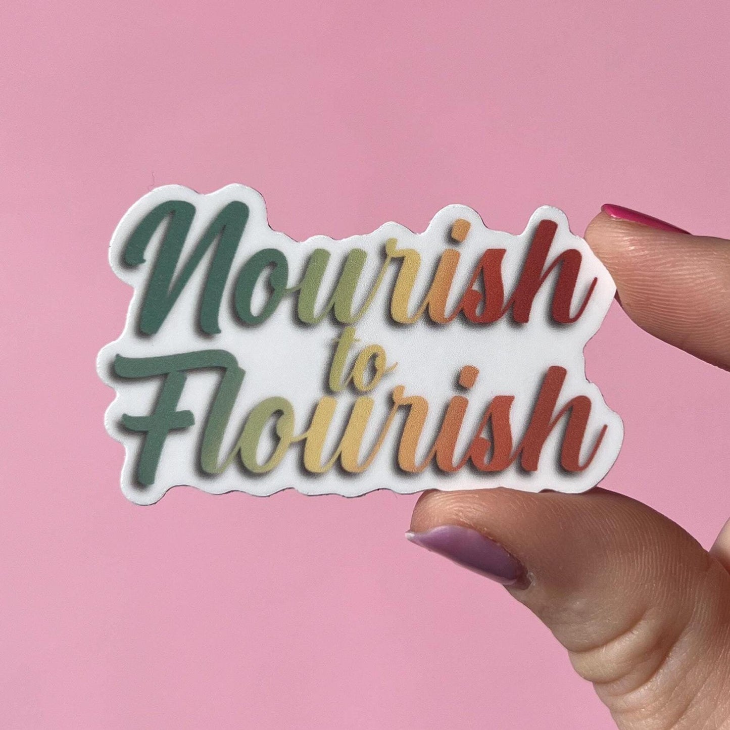 Eating disorder recovery sticker, Nourish to Flourish sticker, NEDA sticker, water bottle sticker, mental health gift, ED sticker, self love