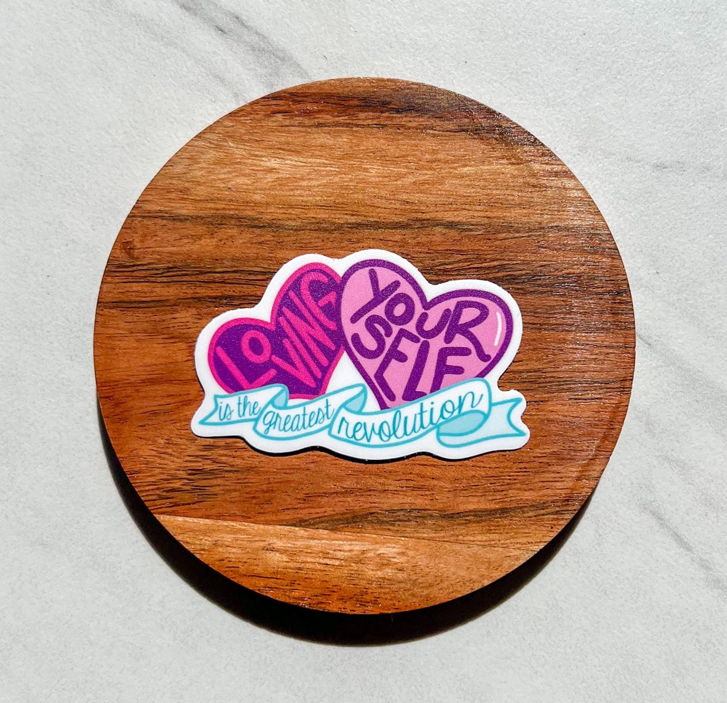 Loving yourself is the greatest revolution sticker, water resistant sticker, mental health, NEDA sticker, mental health gift, ED sticker