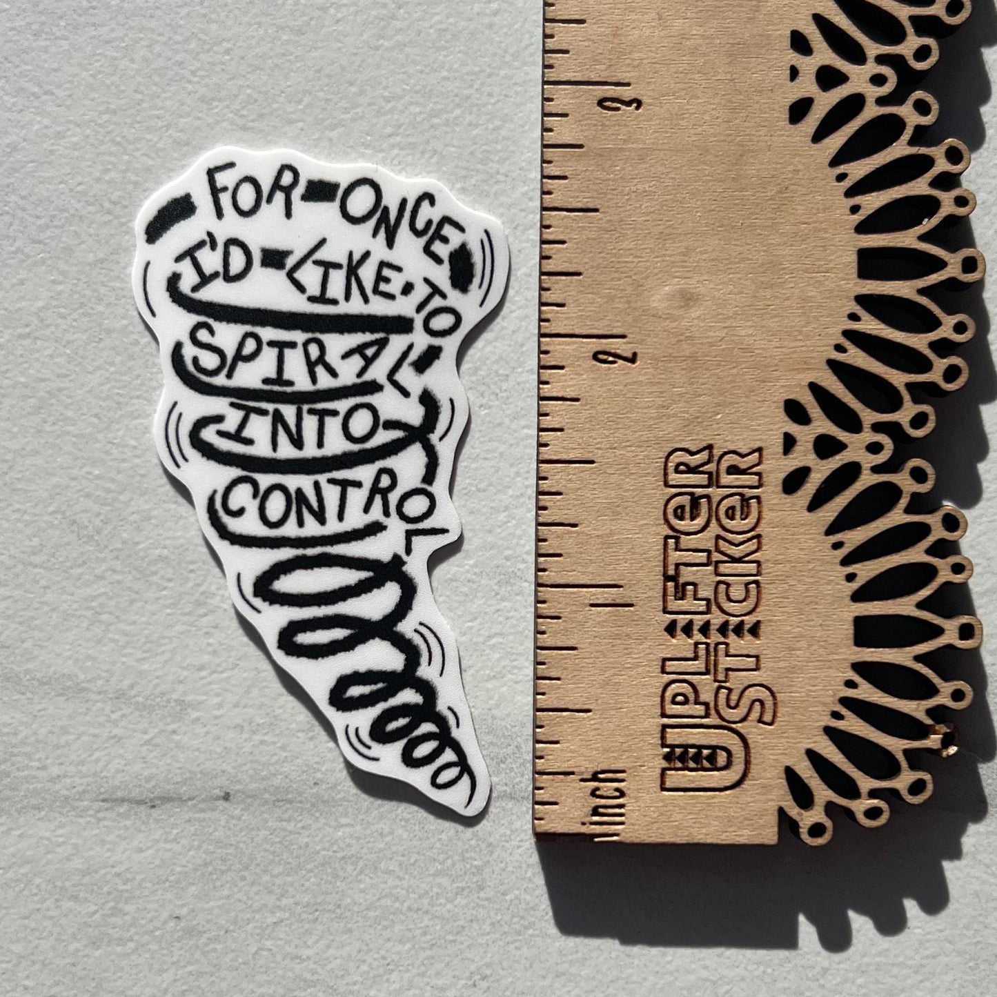 For once I'd like to spiral into control sticker, tornado sticker, mental health sticker