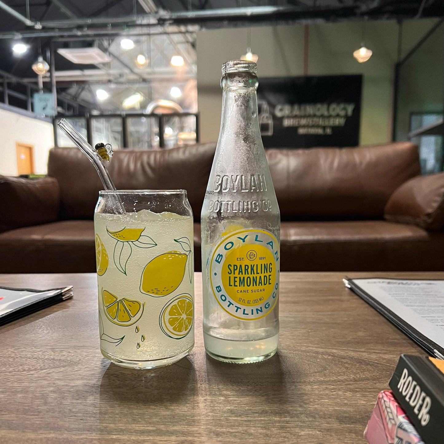 Dishwasher safe cup! Lemons cup, mental health cup, gift for therapist, vintage style, lemonade cup, gift for her bamboo lid & glass straw