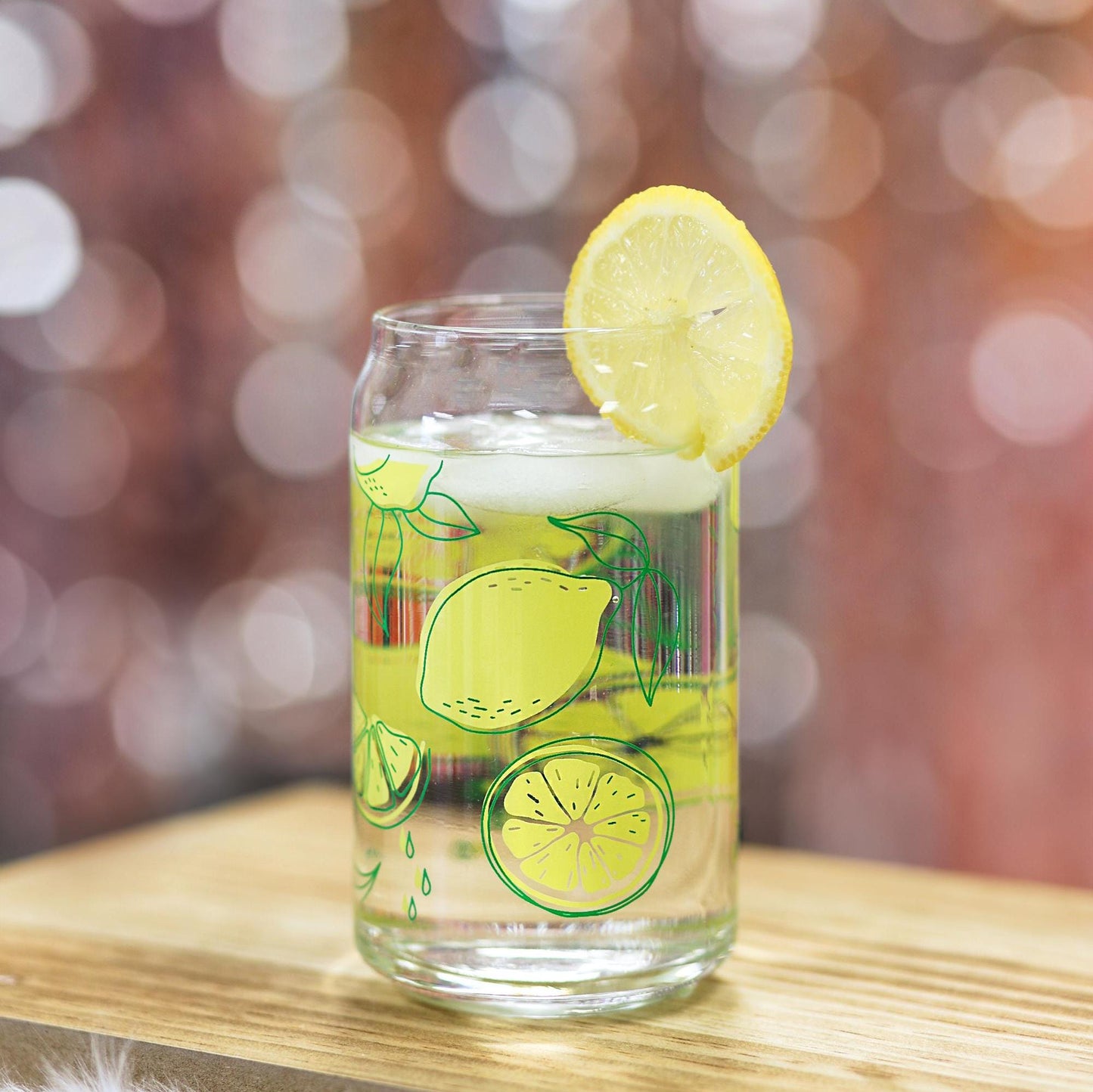 Dishwasher safe cup! Lemons cup, mental health cup, gift for therapist, vintage style, lemonade cup, gift for her bamboo lid & glass straw