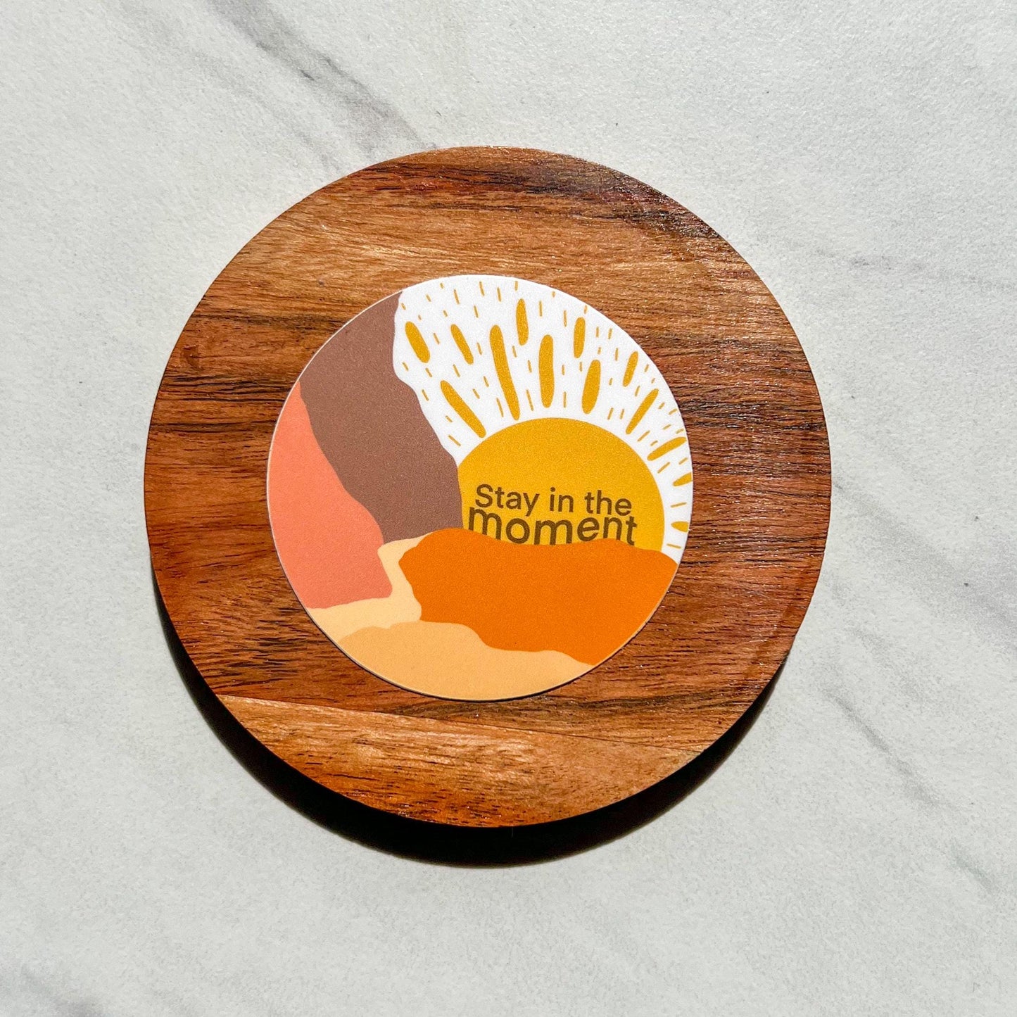 Stay in the moment sticker, water sticker, drink water, water resistant sticker, water bottle sticker, mental health gift, be in the moment