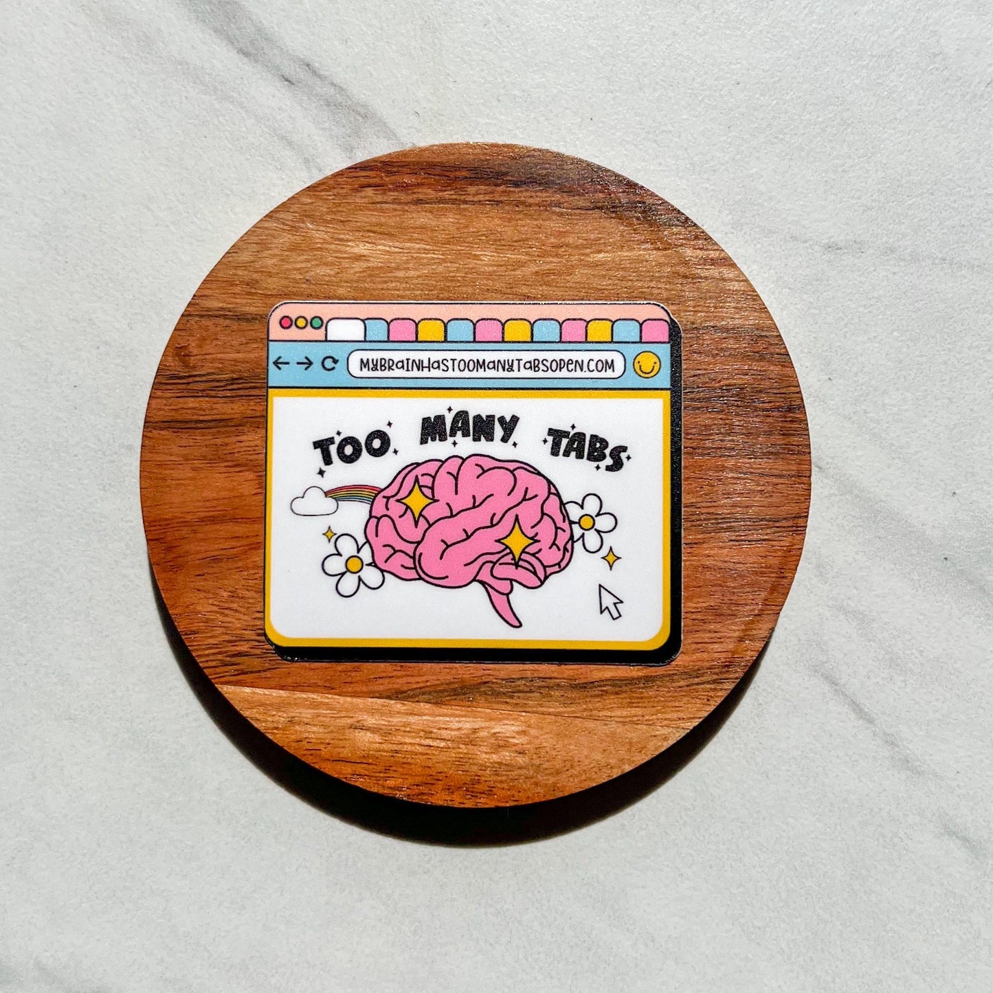 My brain has too many tabs sticker, mental health sticker, ADHD sticker, ADHD decal, late diagnosis adhd, overstimulated sticker, therapist
