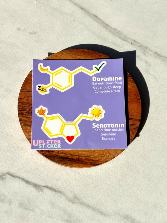 serotonin and dopamine sticker, motivational sticker, serotonin sticker, dopamine sticker, mental health gift, sticker pack