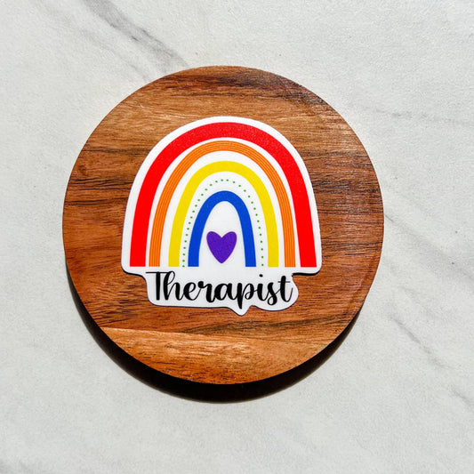 Therapist sticker, therapist rainbow, therapy sticker, rainbow sticker, MSSW sticker, sticker gift, mental health gift