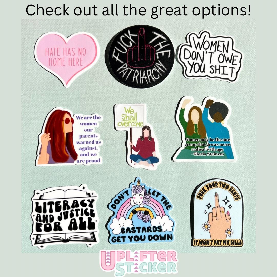 Fuck the patriarchy sticker, middle finger sticker, feminist sticker