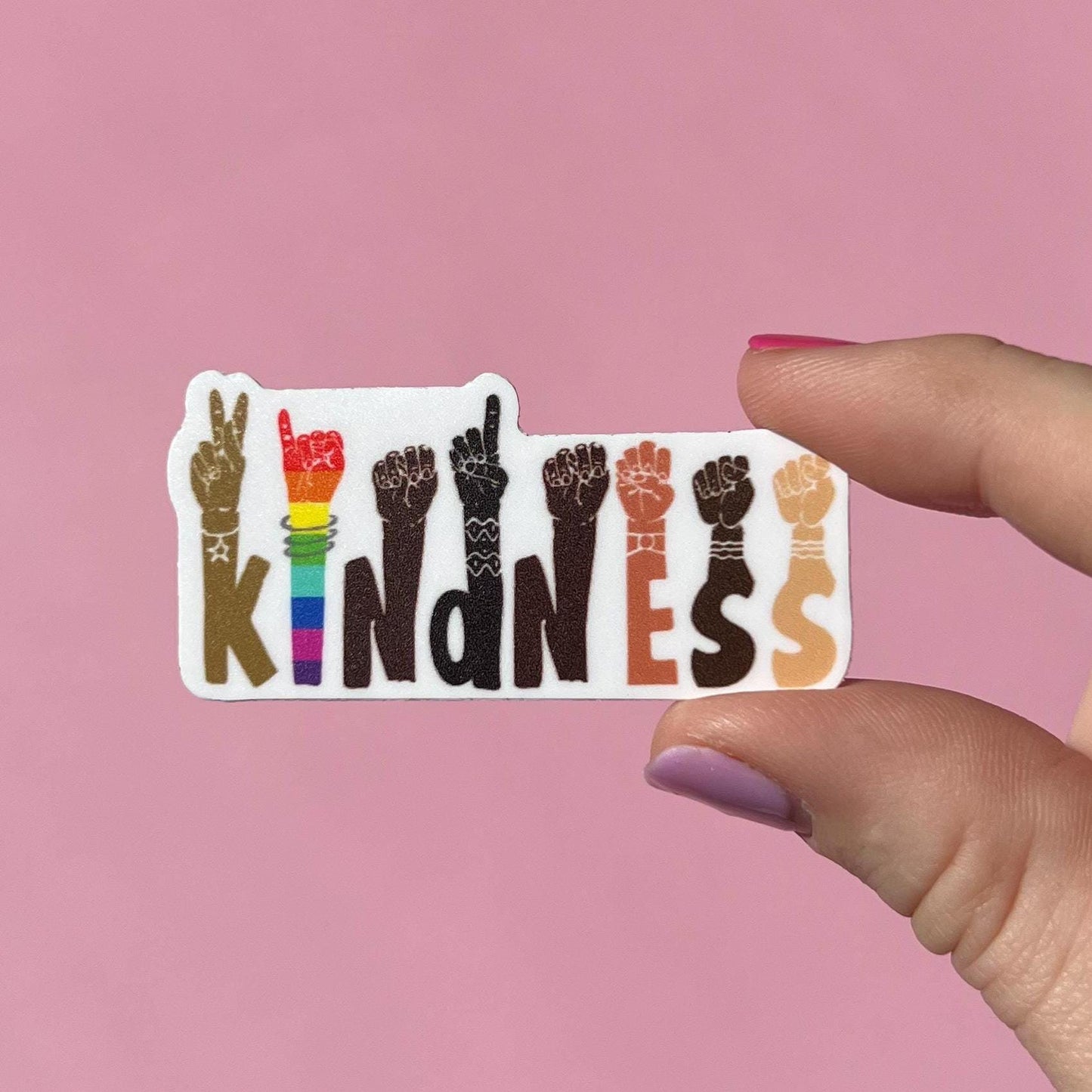 Kindness sticker, ASL sticker, ASL kindness sticker, inclusive sticker, sign language sticker