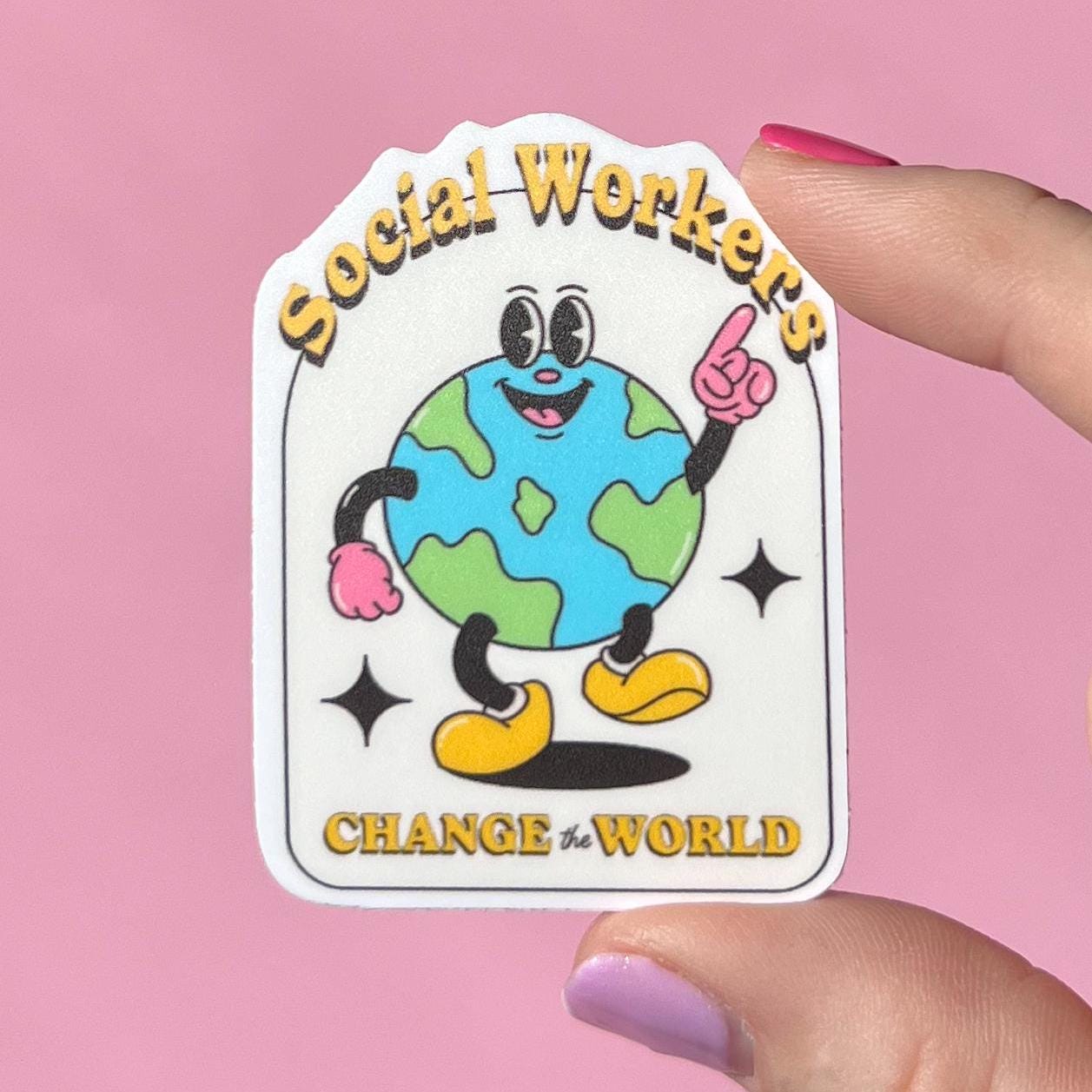 Therapist change the world sticker, Social Workers change the world sticker, therapy sticker, mental health sticker, recovery sticker