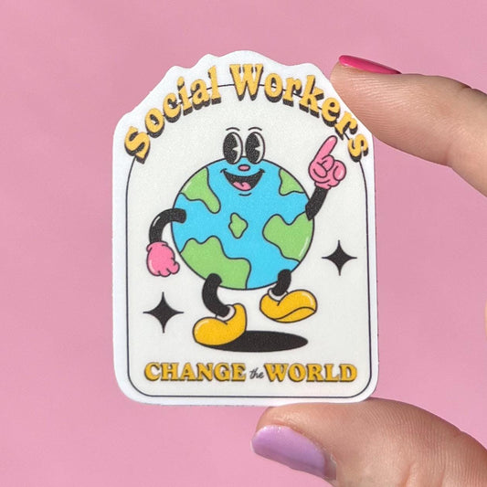 Therapist change the world sticker, Social Workers change the world sticker, therapy sticker, mental health sticker, recovery sticker