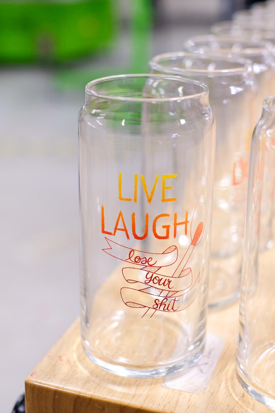 Live Laugh lose your shit cup, dishwasher safe cup, matches cup, 20 oz cup, glass can