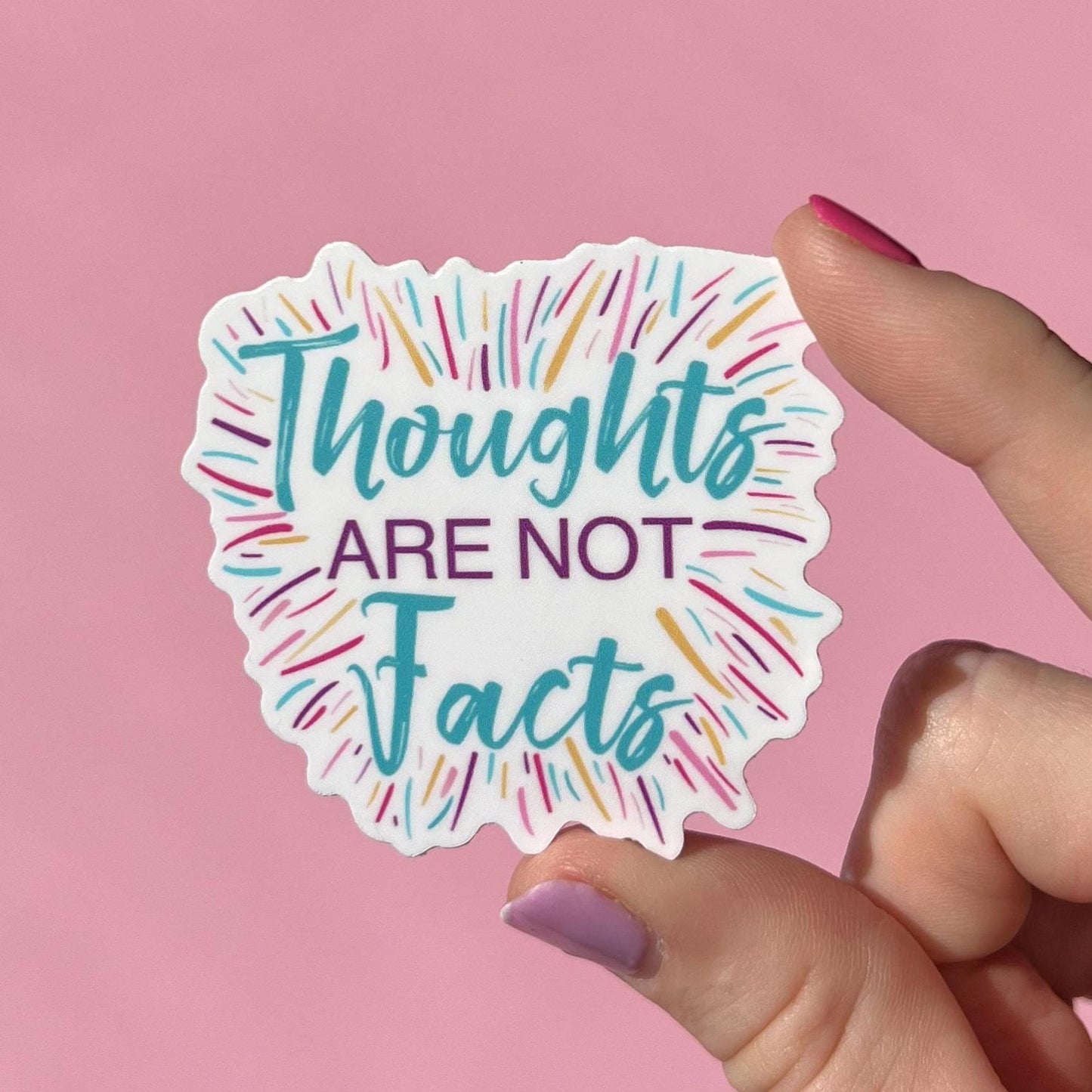 Thoughts are not facts sticker, water resistant sticker, NEDA sticker, ED recovery, mental health laptop sticker, therapy gift