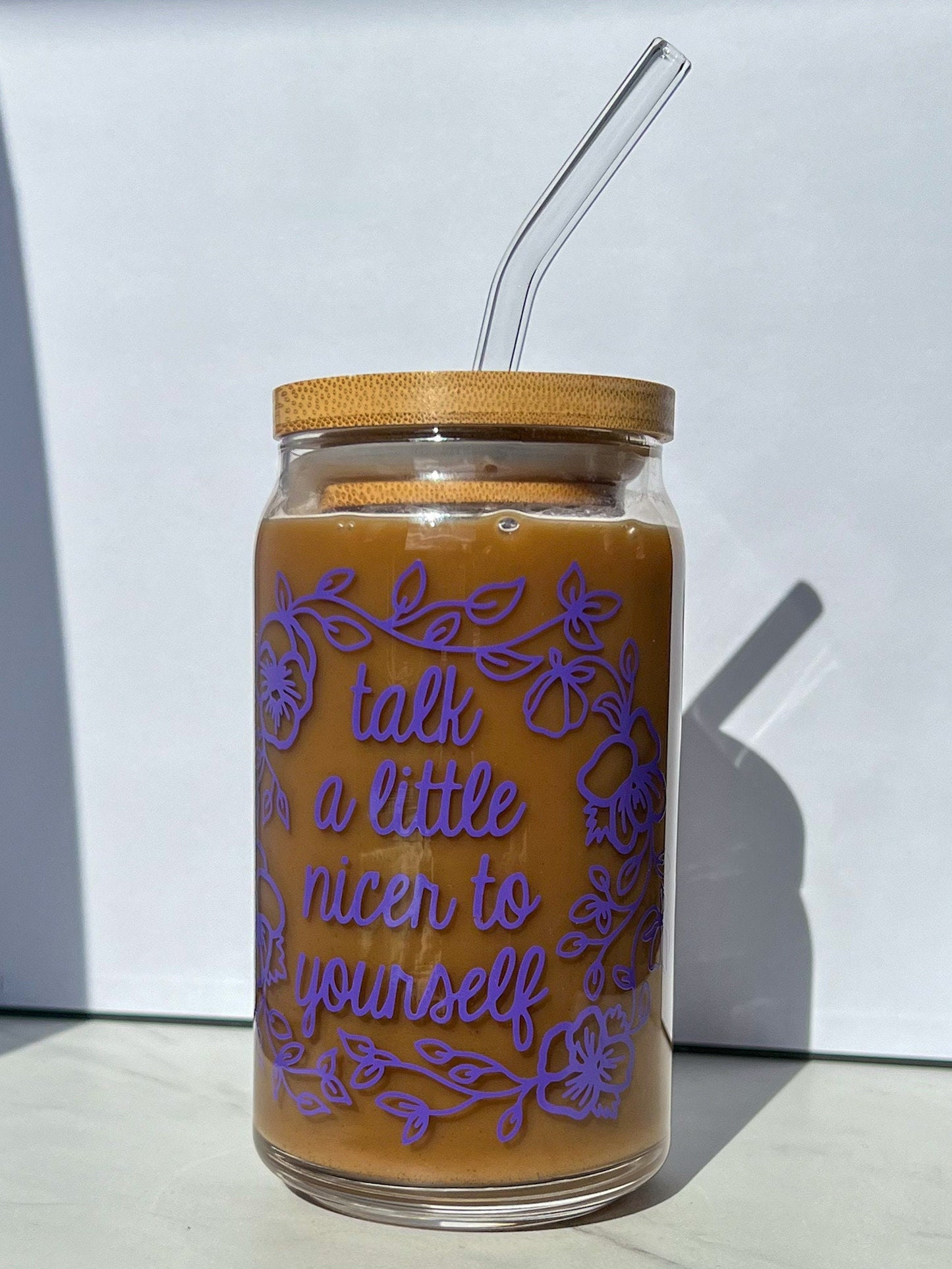 Dishwasher safe Talk a little nicer to yourself cup, therapy cup, mental health cup, gift for therapist,  affirmations, affirmation
