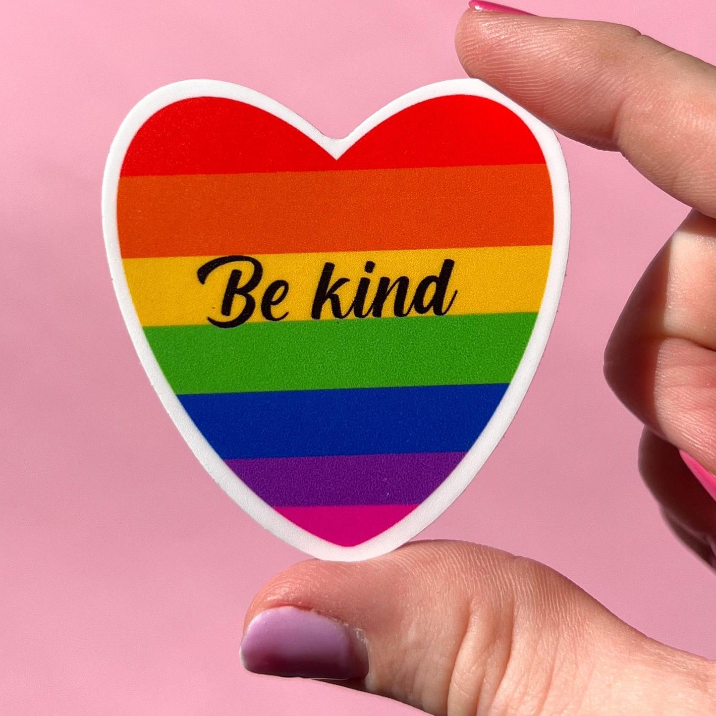 Be Kind sticker, mental health sticker,  stocking stuffer, mental health gift, self love sticker, rainbow sticker, be kind rainbow sticker