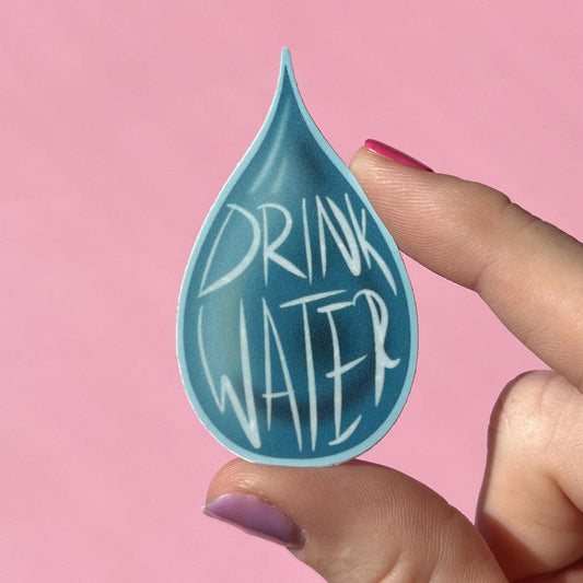 Drink Water Sticker, water resistant sticker, water bottle sticker, laptop sticker, gift for girlfriend, gift for boyfriend, gift for them