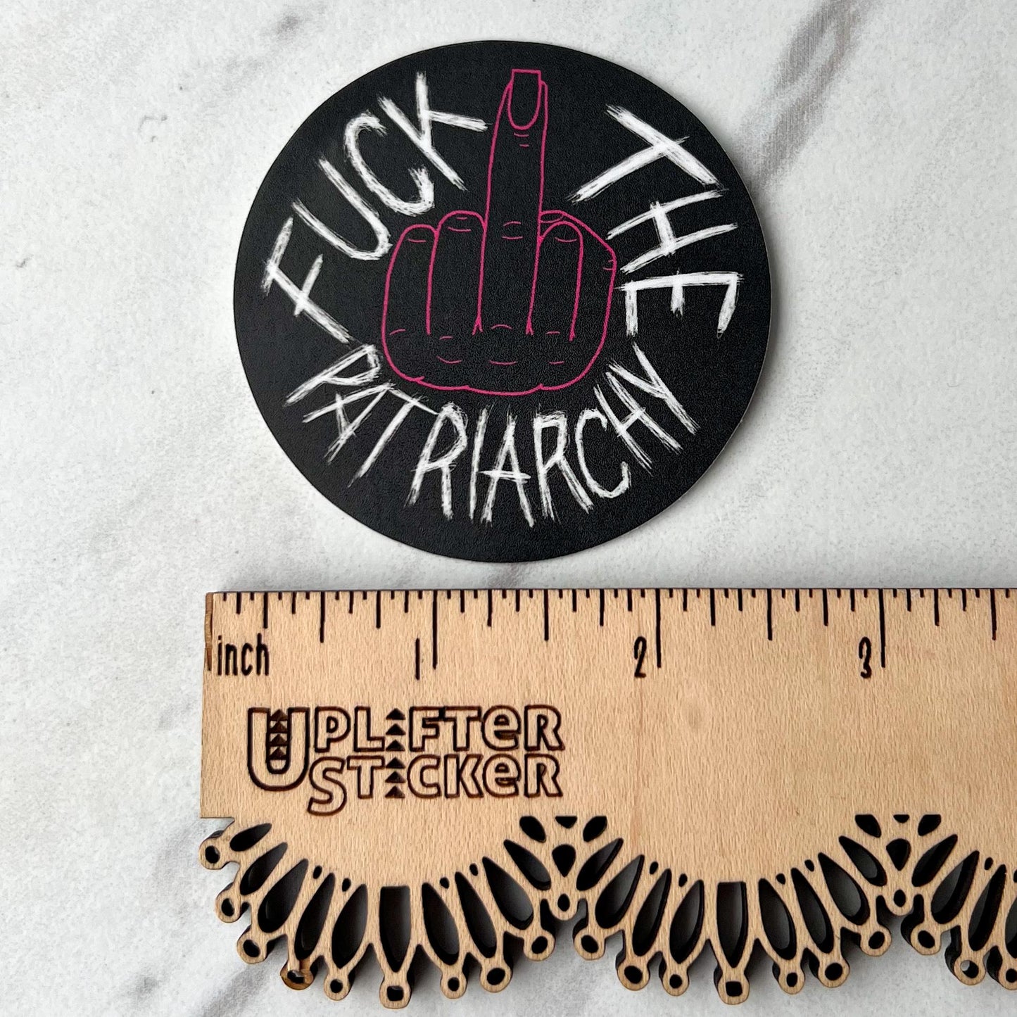 Fuck the patriarchy sticker, middle finger sticker, feminist sticker