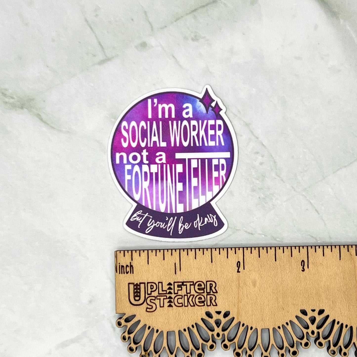 I'm a social worker, not a fortune teller sticker, mental health sticker, waterproof sticker, water bottle sticker, therapy, you'll be ok