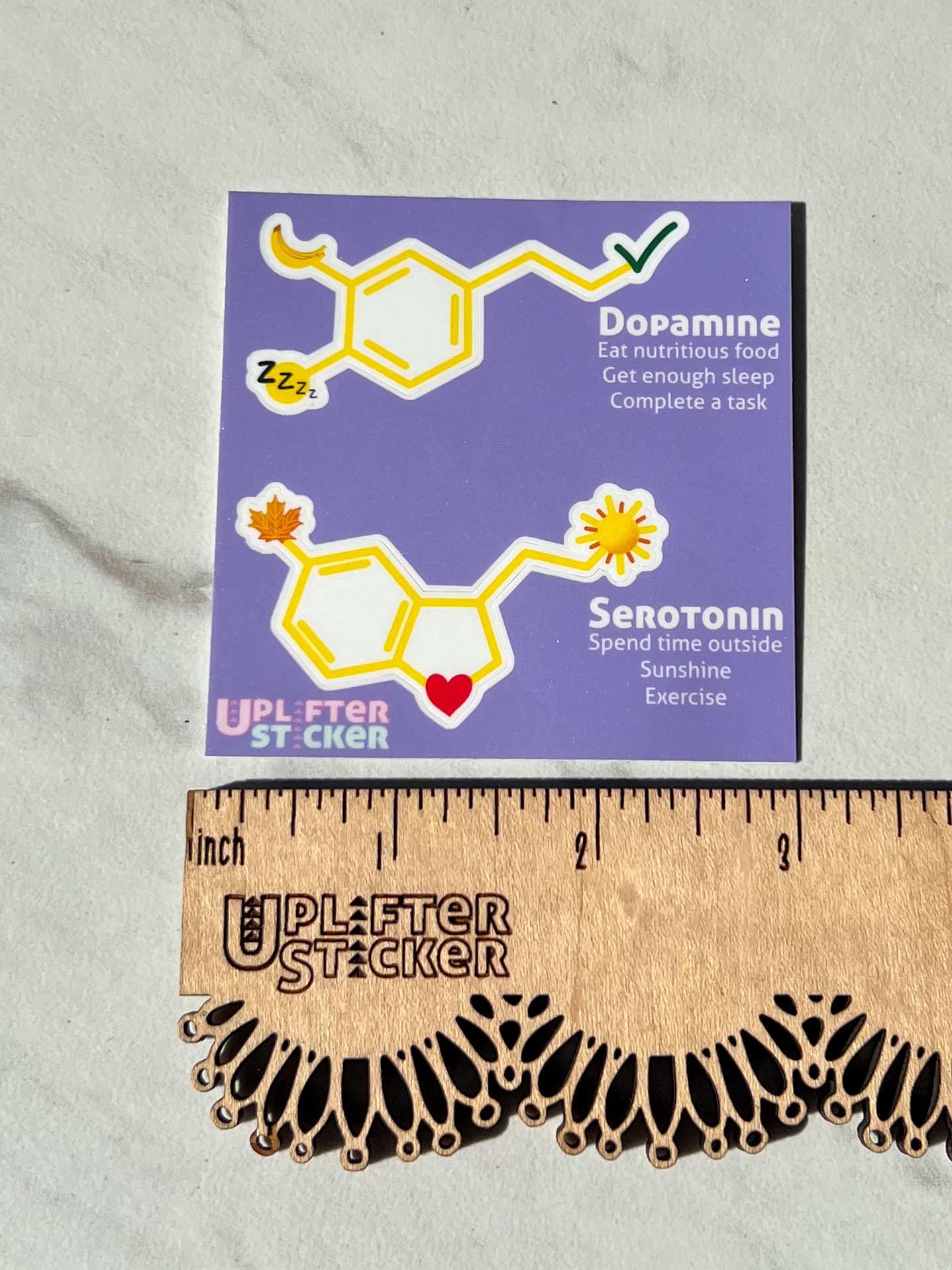 serotonin and dopamine sticker, motivational sticker, serotonin sticker, dopamine sticker, mental health gift, sticker pack