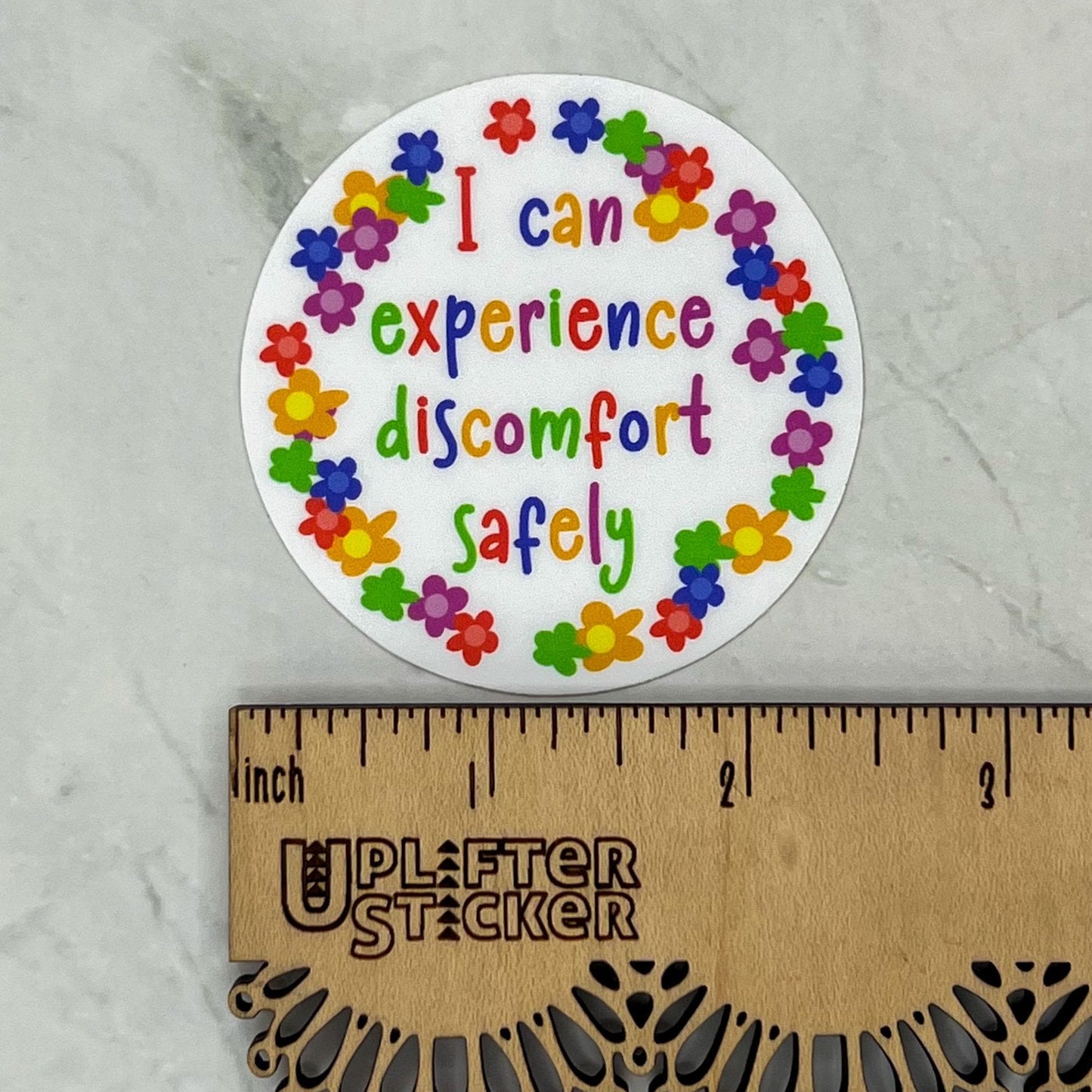 I can experience discomfort safely Sticker, Water resistant sticker, mental health, self esteem, anxiety sticker, gift for wife, gift idea