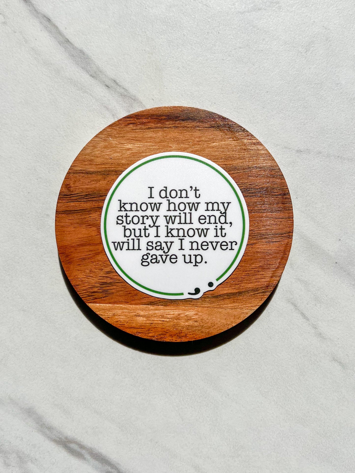 semicolon sticker, water resistant sticker, water bottle sticker, recovery sticker, suicide awareness sticker, mental health, depression