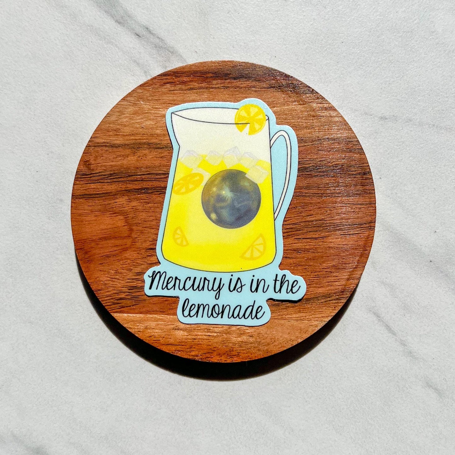 Mercury is in the lemonade sticker, mental health sticker, waterproof sticker, water bottle sticker, therapist sticker, witchy sticker