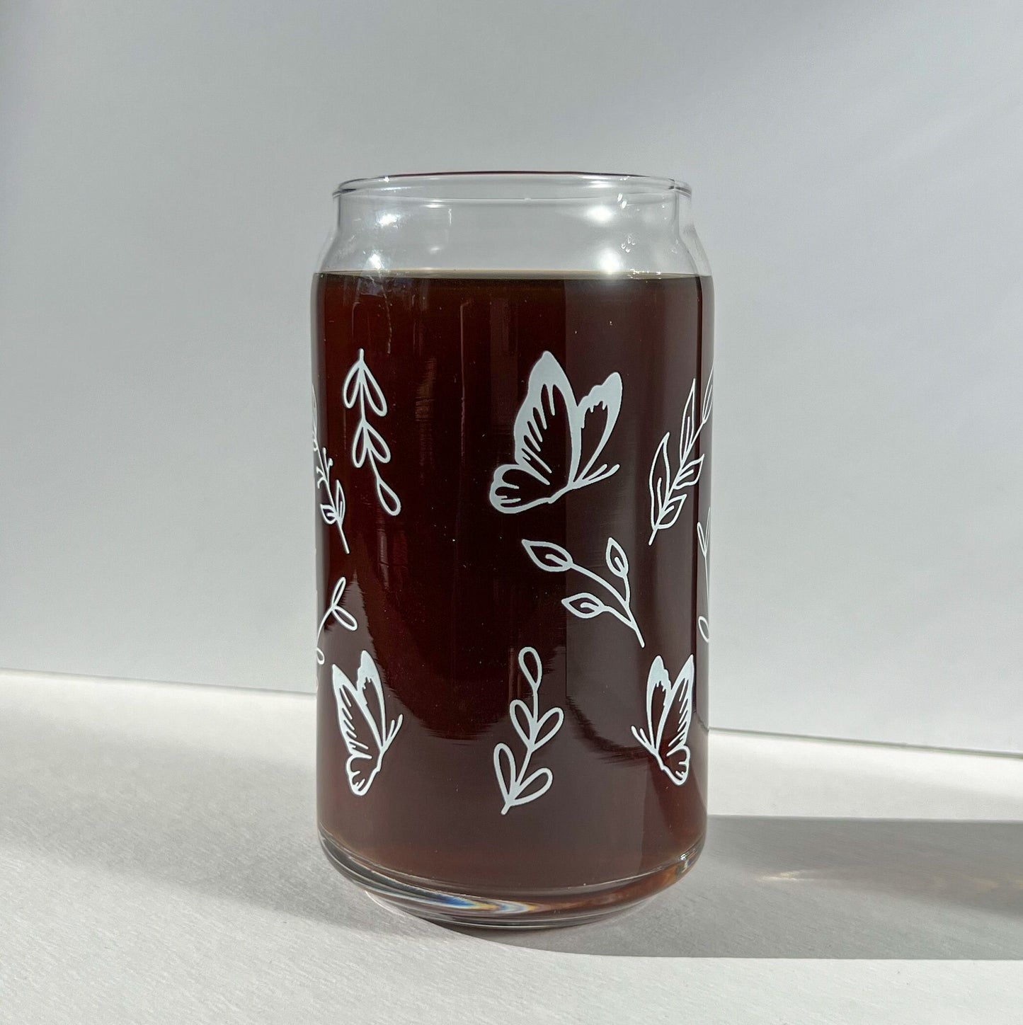 Keep going Keep growing cup, glass can, glass with bamboo lid, glass straw, dishwasher safe cup, mental health gift, therapist gift