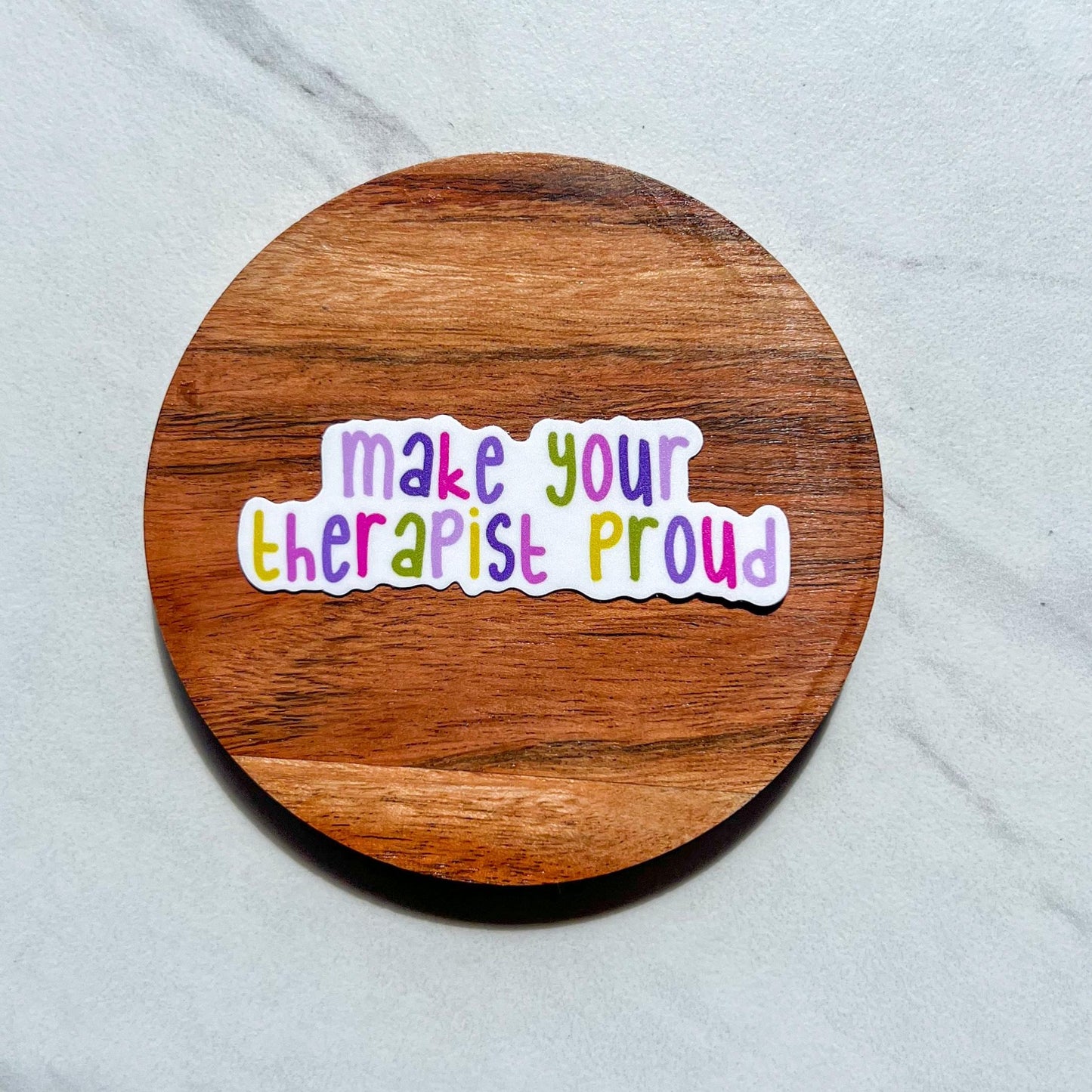 Make your therapist proud sticker, therapy sticker, funny sticker, mental health awareness, boho sticker, water resistant sticker, gift idea