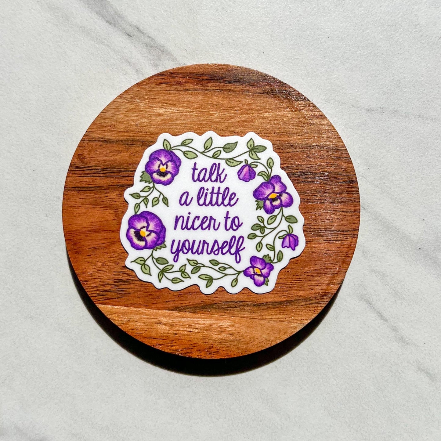 Talk a little nicer to yourself sticker, therapy sticker, mental health sticker, gift for therapist,  affirmations, daily reminder, neda
