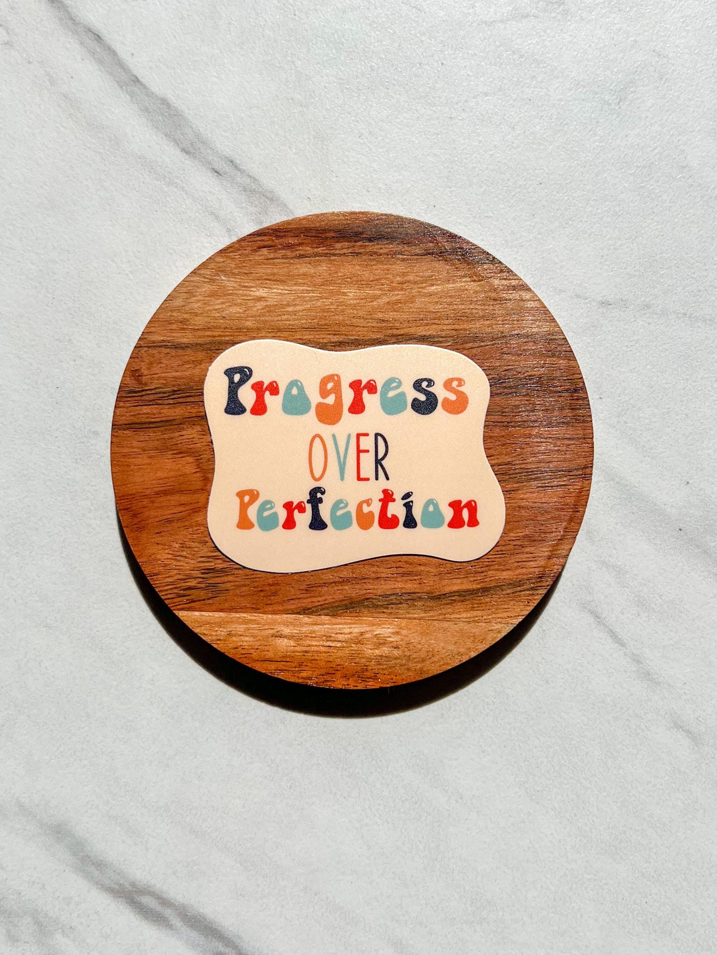 Progress Over Perfection sticker, water resistant sticker, mental health, boho sticker, laptop sticker, gift idea, gift for wife, gift for
